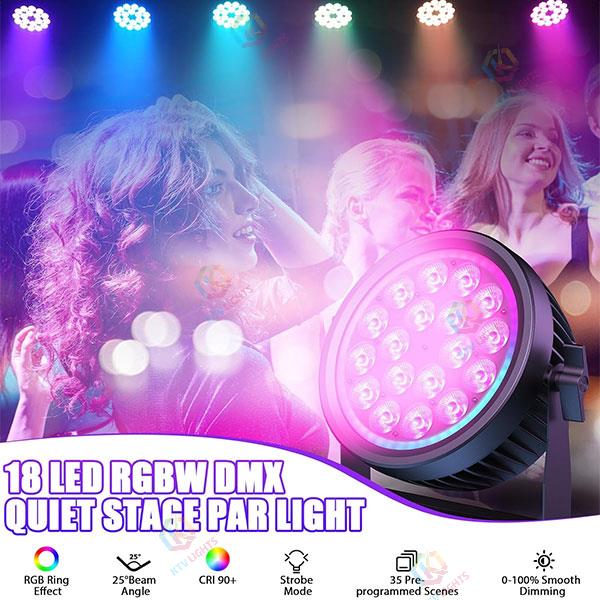 KTVLIGHTS 200W RGBW 4-in-1 Fanless Silent Stage Light-P56