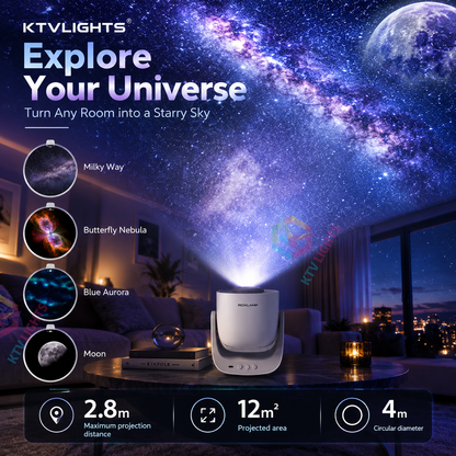 KTVLIGHTS Rechargeable Starry Sky Galaxy Projector for Bedroom-S58