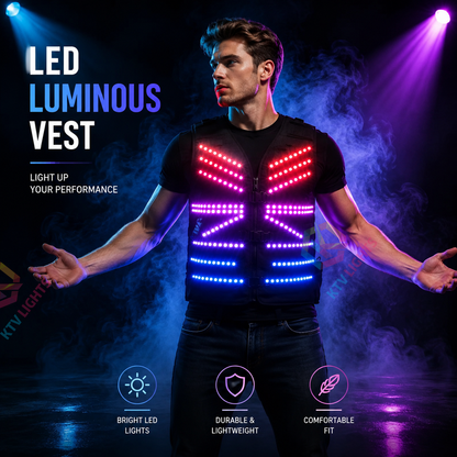 KTVLIGHTS Colorful LED Vest for Rave Parties & DJ Events-M42