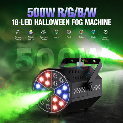 KTVLIGHTS 500W 18 LED RGB Halloween Fog Machine-Y2