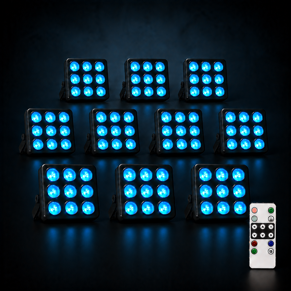 KTVLIGHTS 9-LED Remote Control Square PAR Stage Light-P28