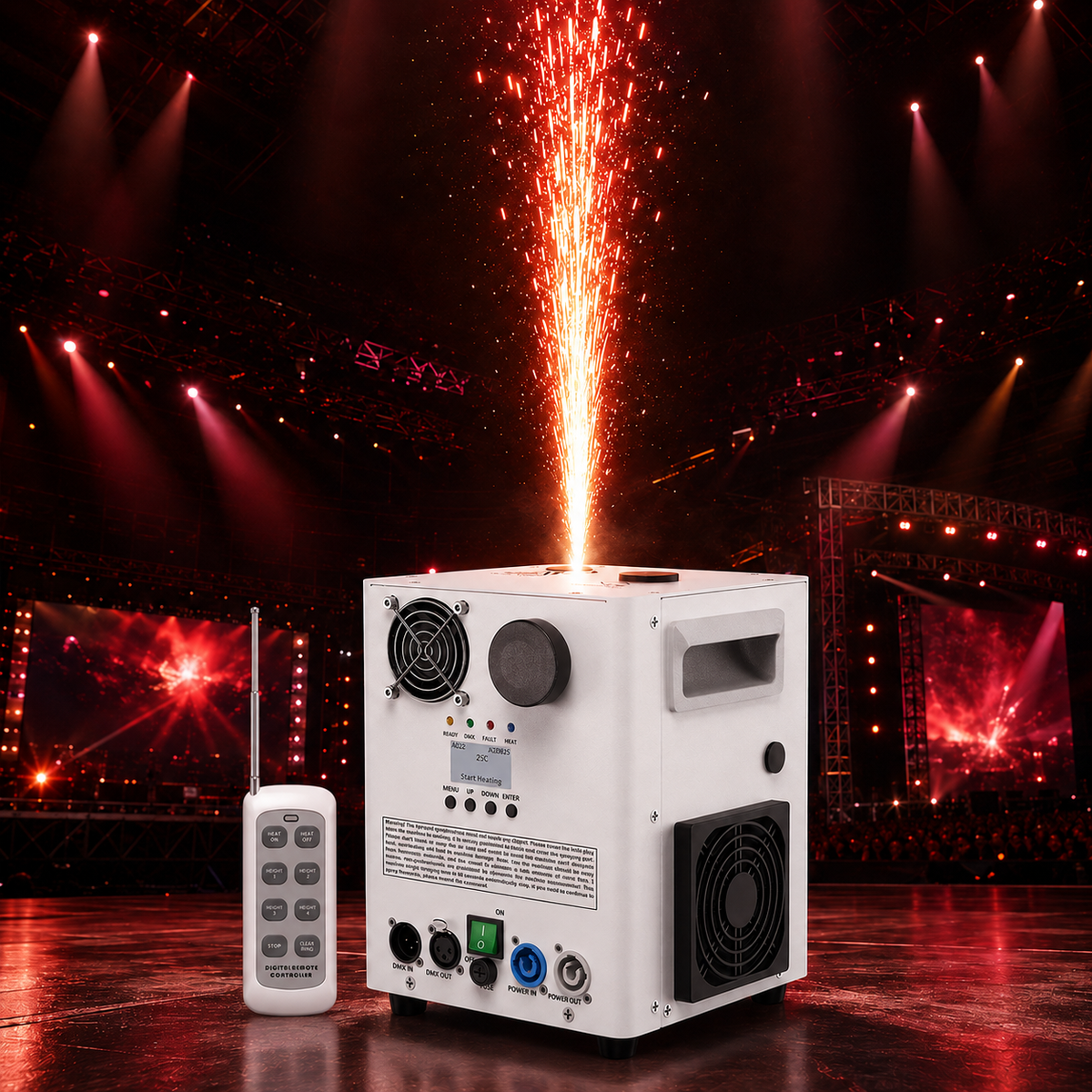 KTVLIGHTS 800W Cold Spark Machine, 5.5M Fountain & DMX-H2
