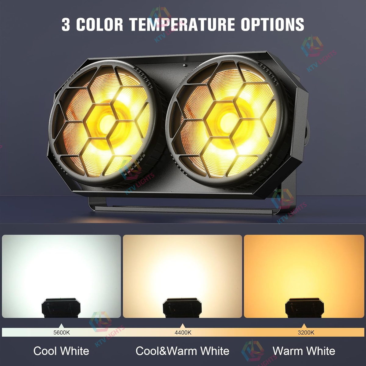 KTVLIGHTS 2x100W RGB COB LED PAR Strobe Stage Light-P65