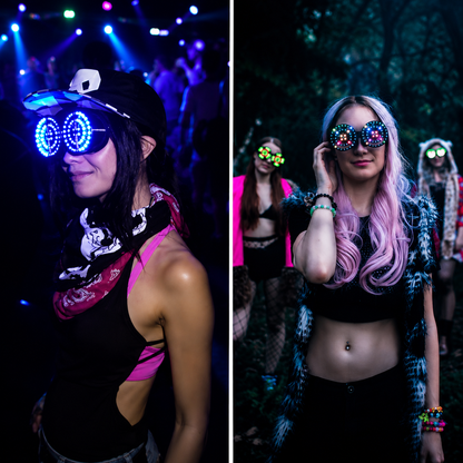 KTVLIGHTS REZZ Style LED Goggles for Rave Parties & DJ Shows-M57