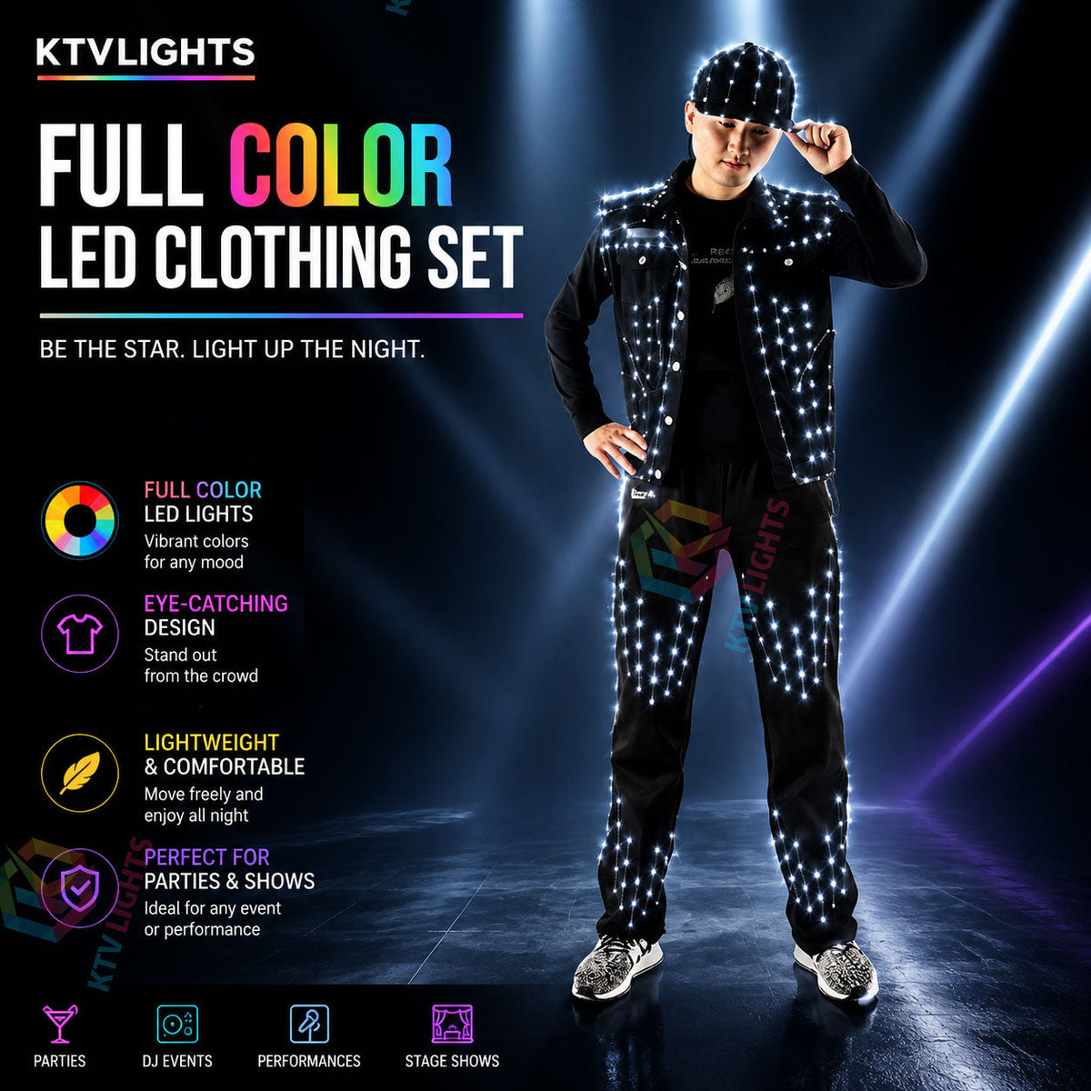 KTVLIGHTS Own The Spotlight With A Full Color LED Outfit-M31