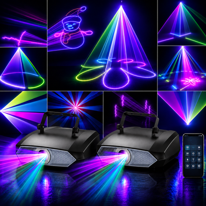 KTVLIGHTS 2W APP Controlled 3D RGB Laser Light DJ Party Projector - A33