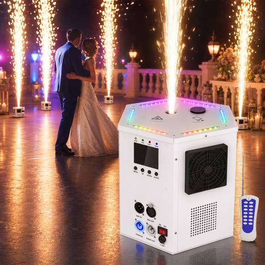 KTVLIGHTS 700W Hexagonal RGB LED Cold Spark Machine-H5