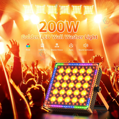 KTVLIGHTS 200W 5x5 LED DMX512 Voice-Activated Wall Washer-X24