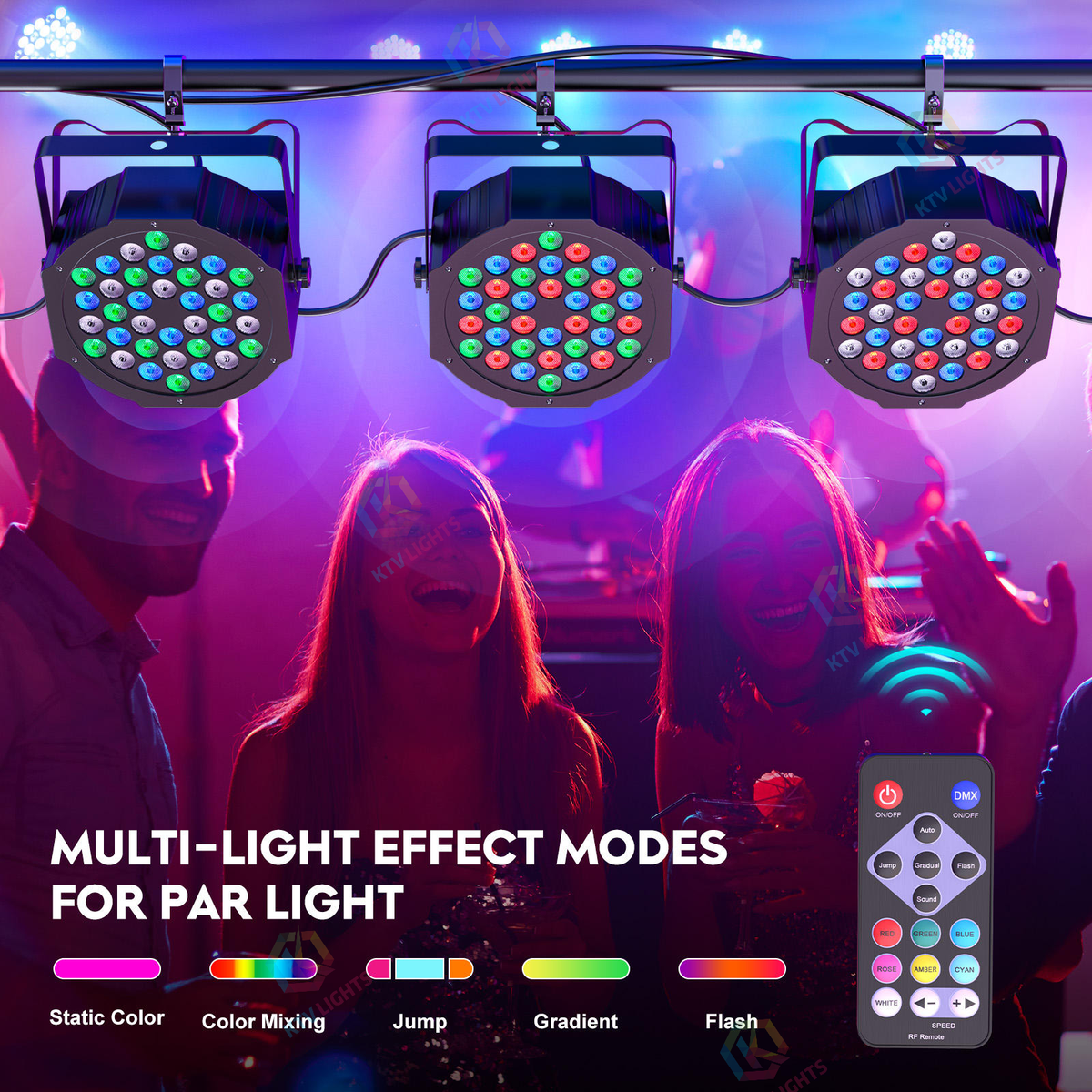 KTVLIGHTS 36-LED RGB DMX PAR Stage Light-P57