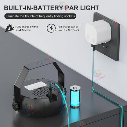 KTVLIGHTS Mini 12-LED RGB Rechargeable PAR Light-P7