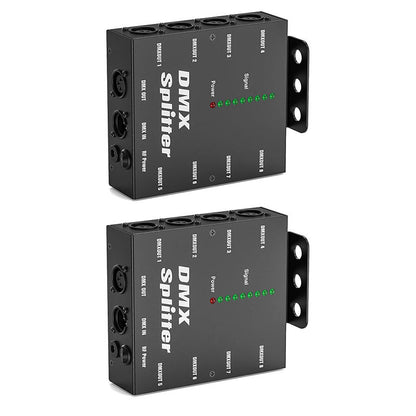 KTVLIGHTS 8-Way Isolated DMX512 Splitter Amplifier-D4