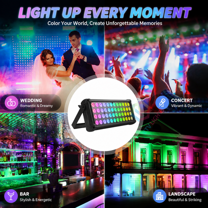 KTVLIGHTS 80W 48-LED RGB 3-in-1 LED Stage Wall Washer Light-X7