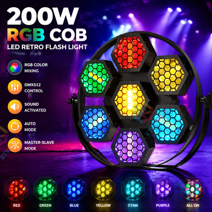 KTVLIGHTS 200W RGB COB LED Retro Strobe Light-F1