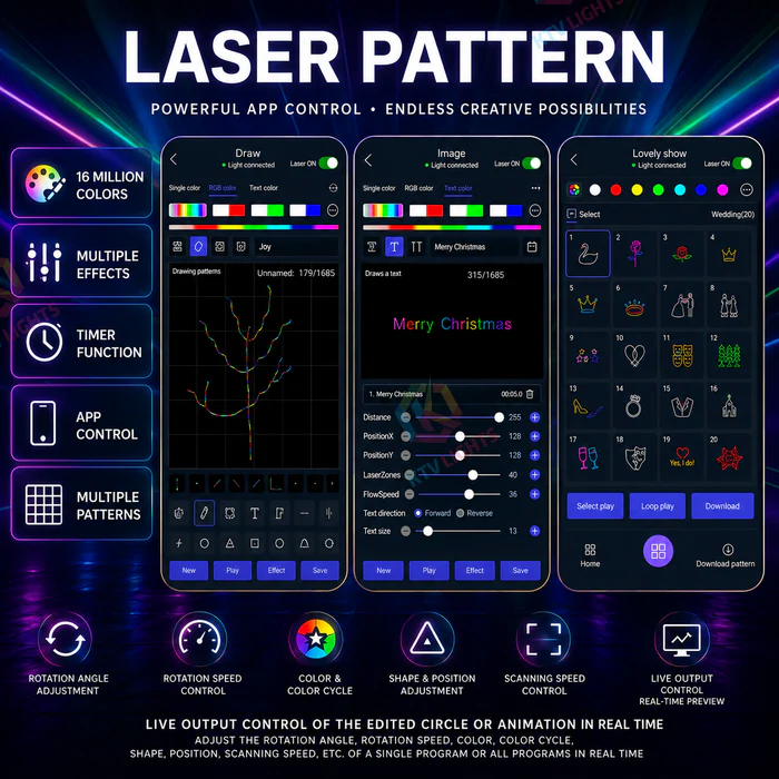 KTVLIGHTS RGB 3D Animated Laser Light DJ Stage Party Projector - A34