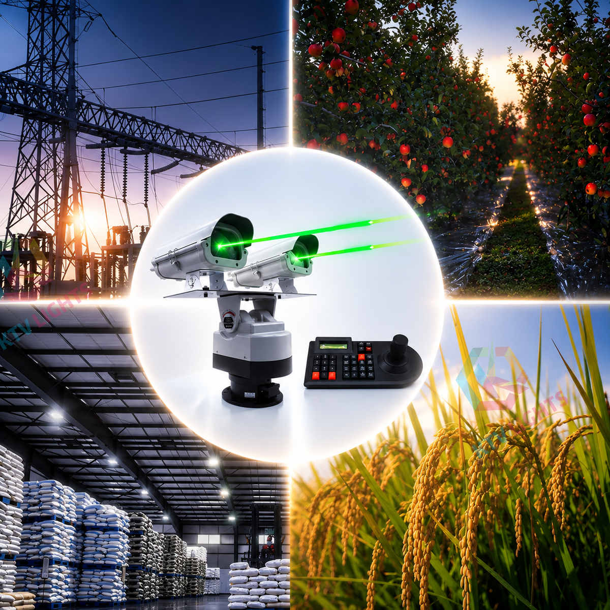Dual-head outdoor bird and animal repellent laser light - B55