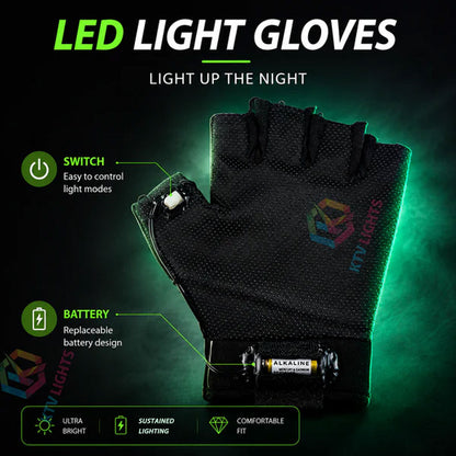 KTVLIGHTS LED Gloves & Glow Glasses for Rave Party Events-M44