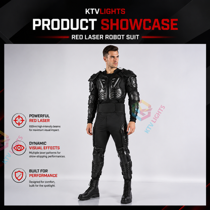 KTVLIGHTS Red Laser Robot Costume for Stage & Party Shows-M55