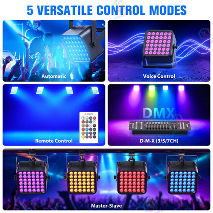 KTVLIGHTS 36-LED Wireless Rechargeable RGB 3-in-1 PAR Light-P47
