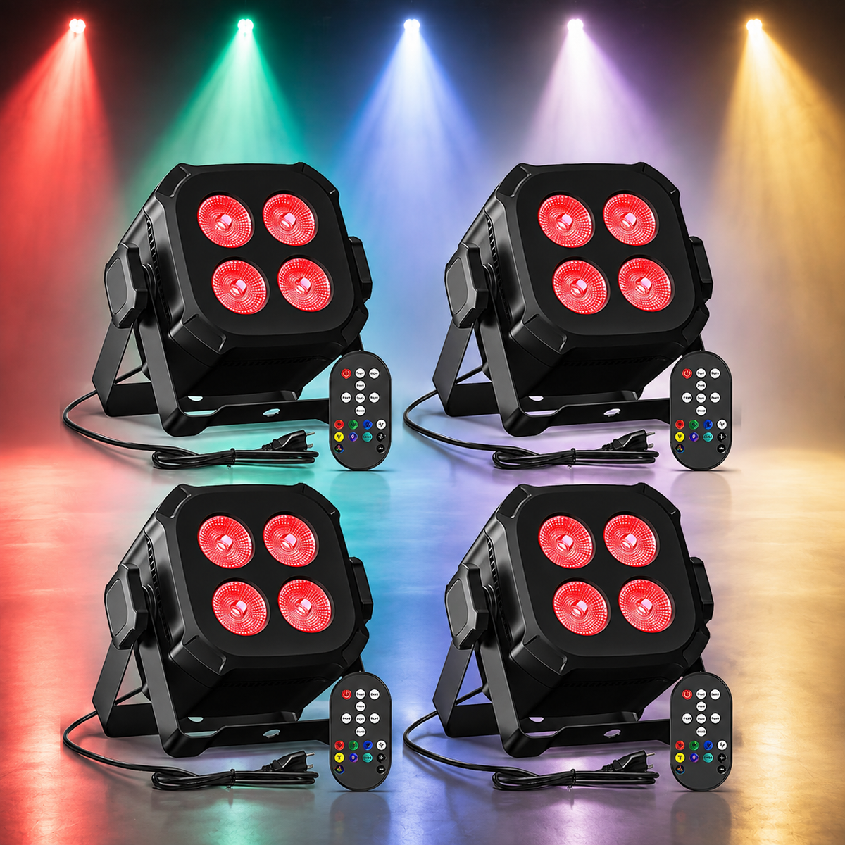 KTVLIGHTS 4x8W RGBW 4-in-1 LED PAR Stage Light-P37