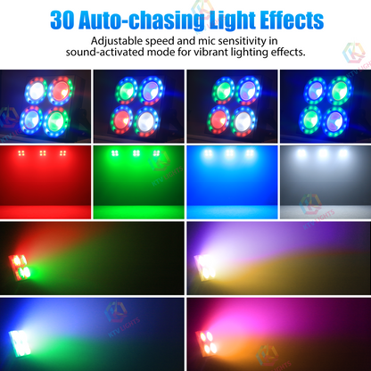KTVLIGHTS 80W RGBW DMX LED Wash Par Stage Light-P52
