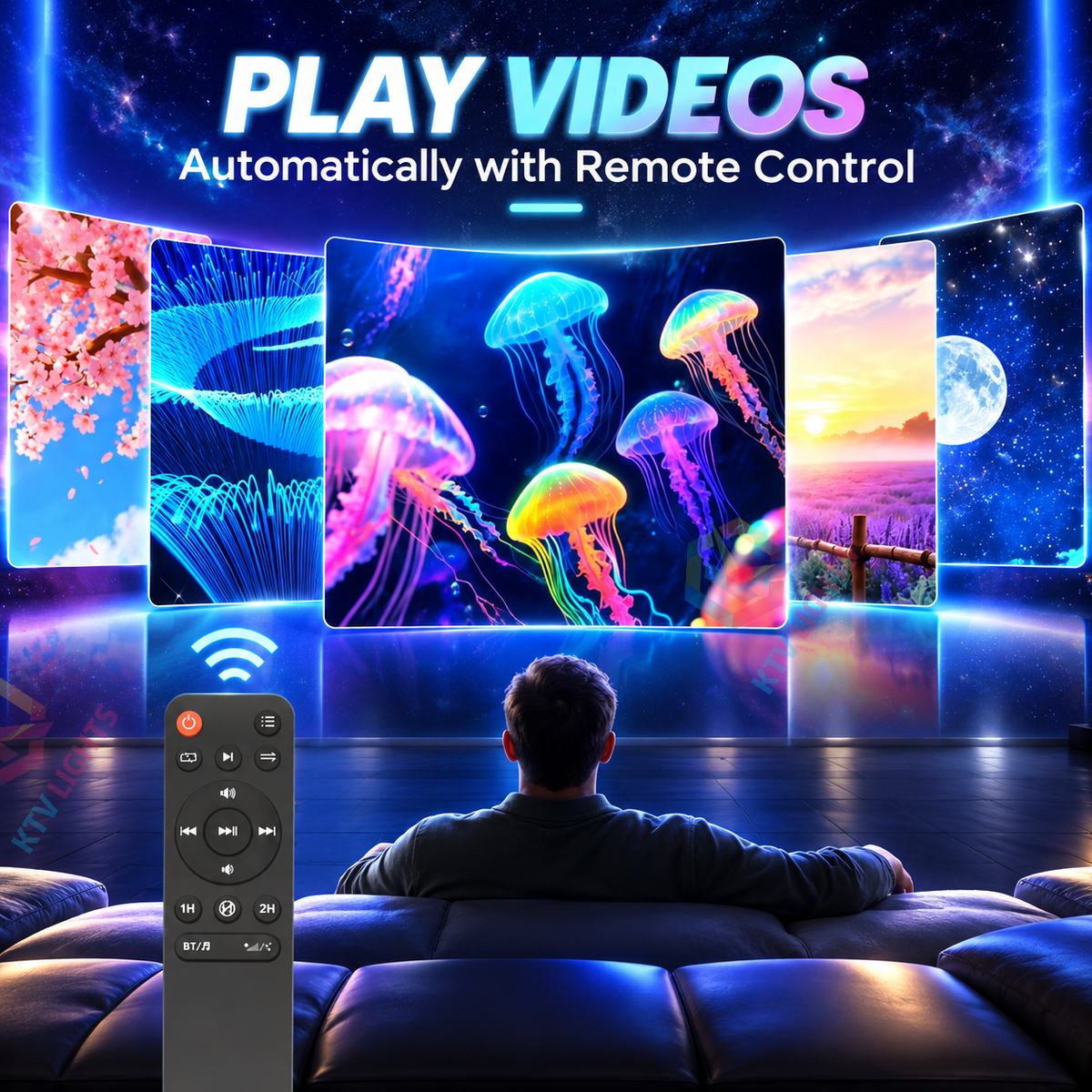 KTVLIGHTS 3D Galaxy Projector with 60 Dynamic Animations-S51
