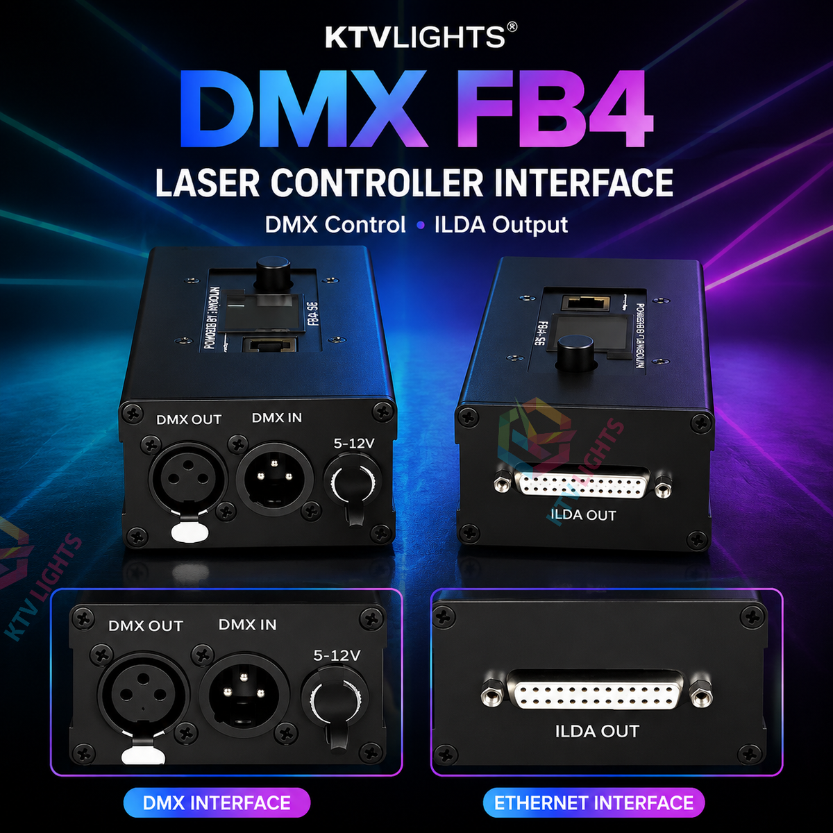 KTVLIGHTS DMX FB4 ILDA Professional Laser Controller Software-D3