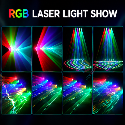 KTVLIGHTS 5-Aperture RGB Laser Light for DJ Stage Parties-B2