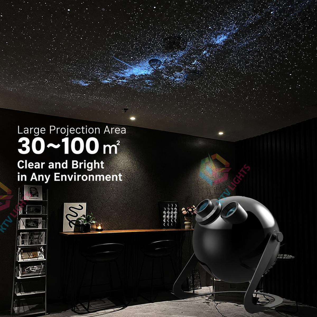KTVLIGHTS 53W Pro Max APP Smart Galaxy Star Projector-S62