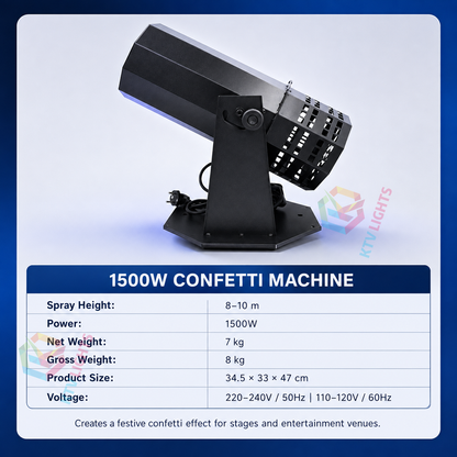 KTVLIGHTS 1500W Electric Confetti Machine for Stage Events-H9