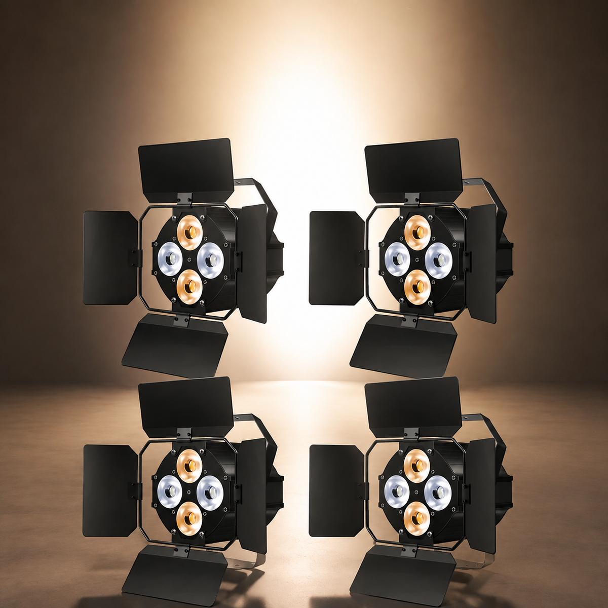 KTVLIGHTS 120W LED Stage PAR Light with Barn Doors-P5