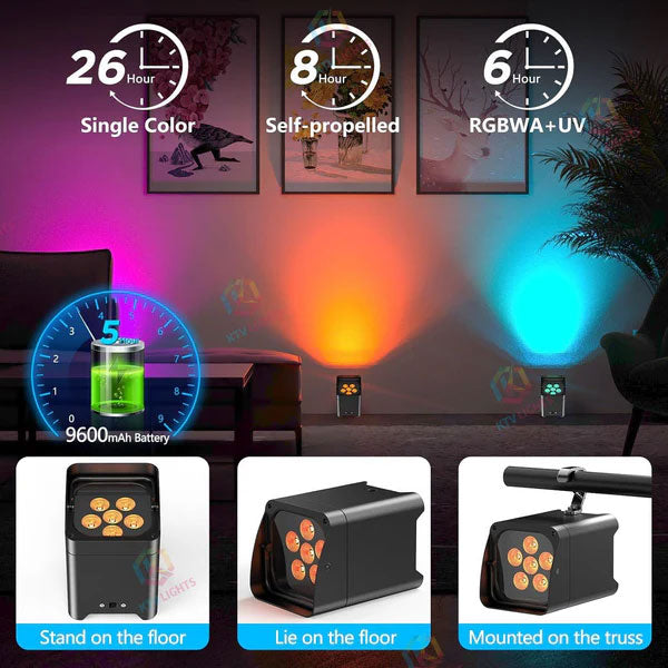 KTVLIGHTS 6x18W RGBWA UV LED Wash Stage Light-P53