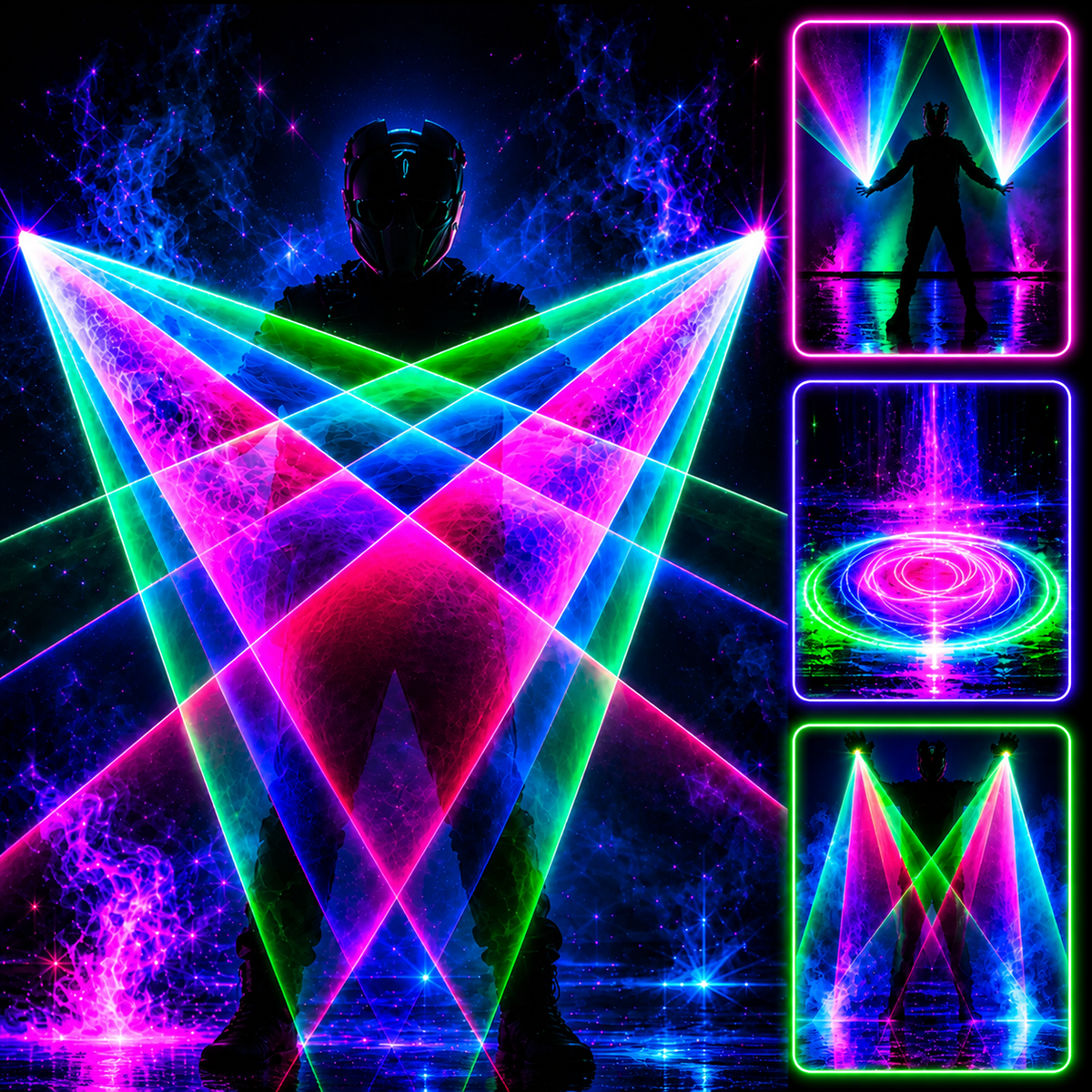 KTVLIGHTS Color Rotating Laser Gloves for Party & DJ Shows-M8
