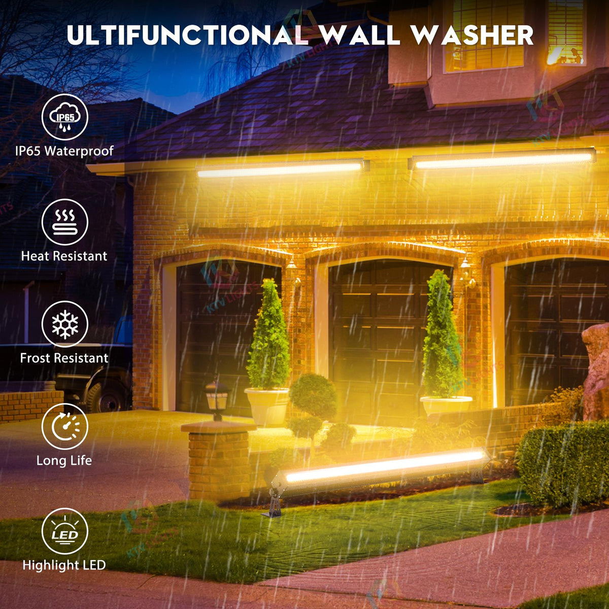 KTVLIGHTS 100W 336-LED RGB IP65 Waterproof Wall Washer-X18
