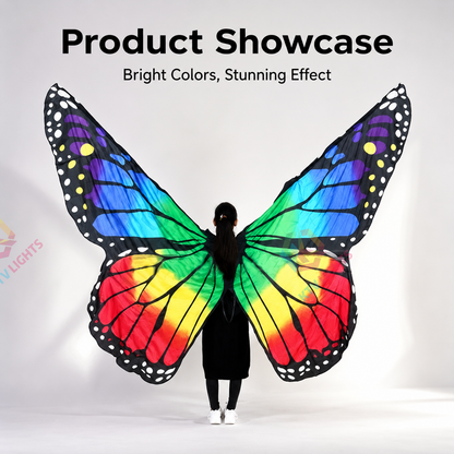 KTVLIGHTS Full Color LED Butterfly Wings Light Up Costume for Rave Party-M4