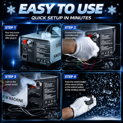 KTVLIGHTS 1000W Snow Machine with Remote Control-H3