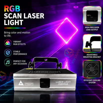 KTVLIGHTS 2W–3W RGB Animation Scanning Laser Light for DJ Stages-A6