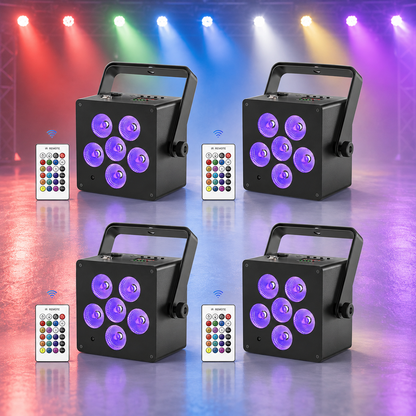 KTVLIGHTS 60W RGBWA UV DMX Voice-Activated Rechargeable PAR-P72