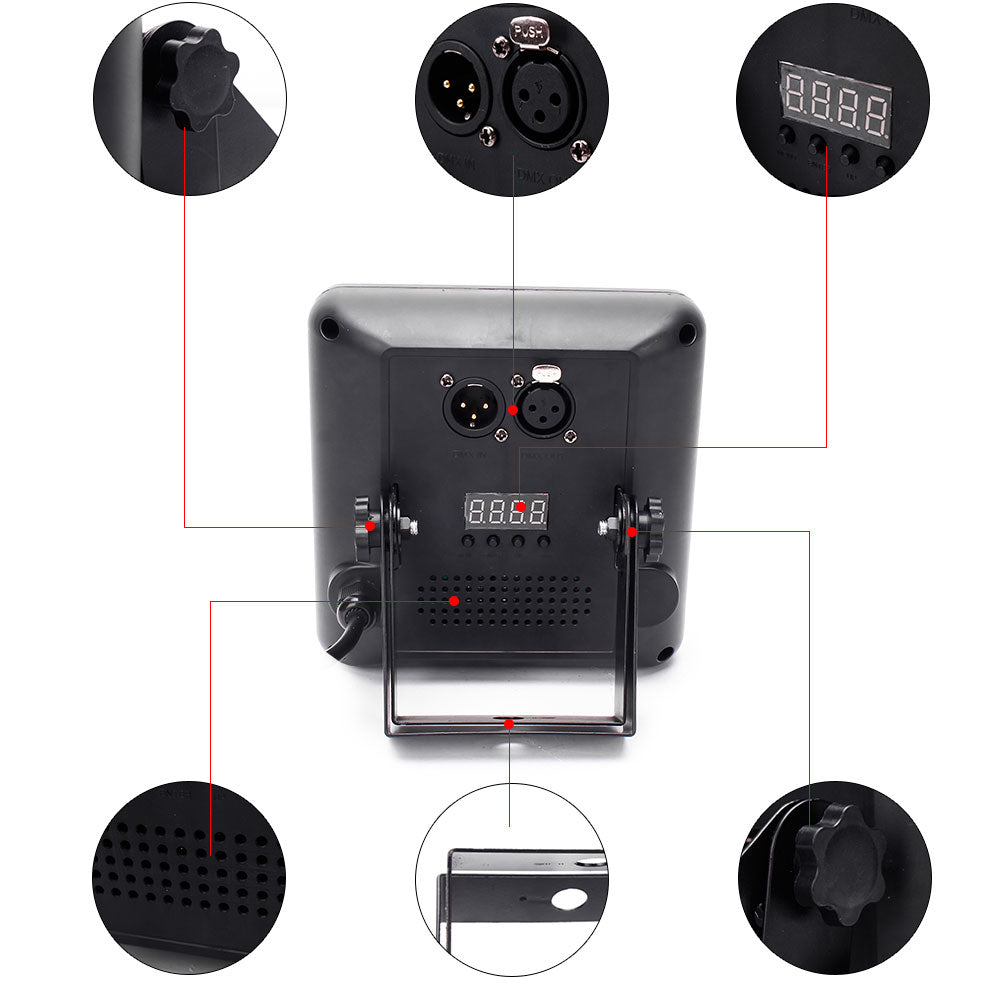 KTVLIGHTS 9-LED Remote Control Square PAR Stage Light-P28