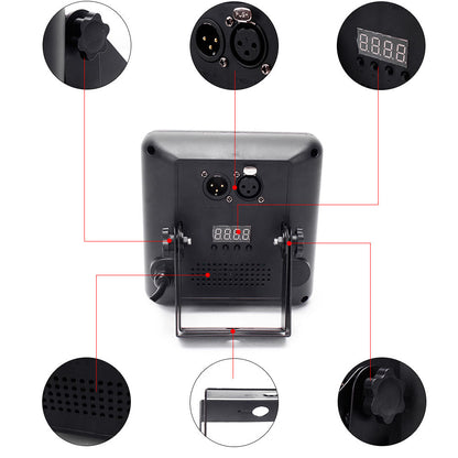KTVLIGHTS 9-LED Remote Control Square PAR Stage Light-P28