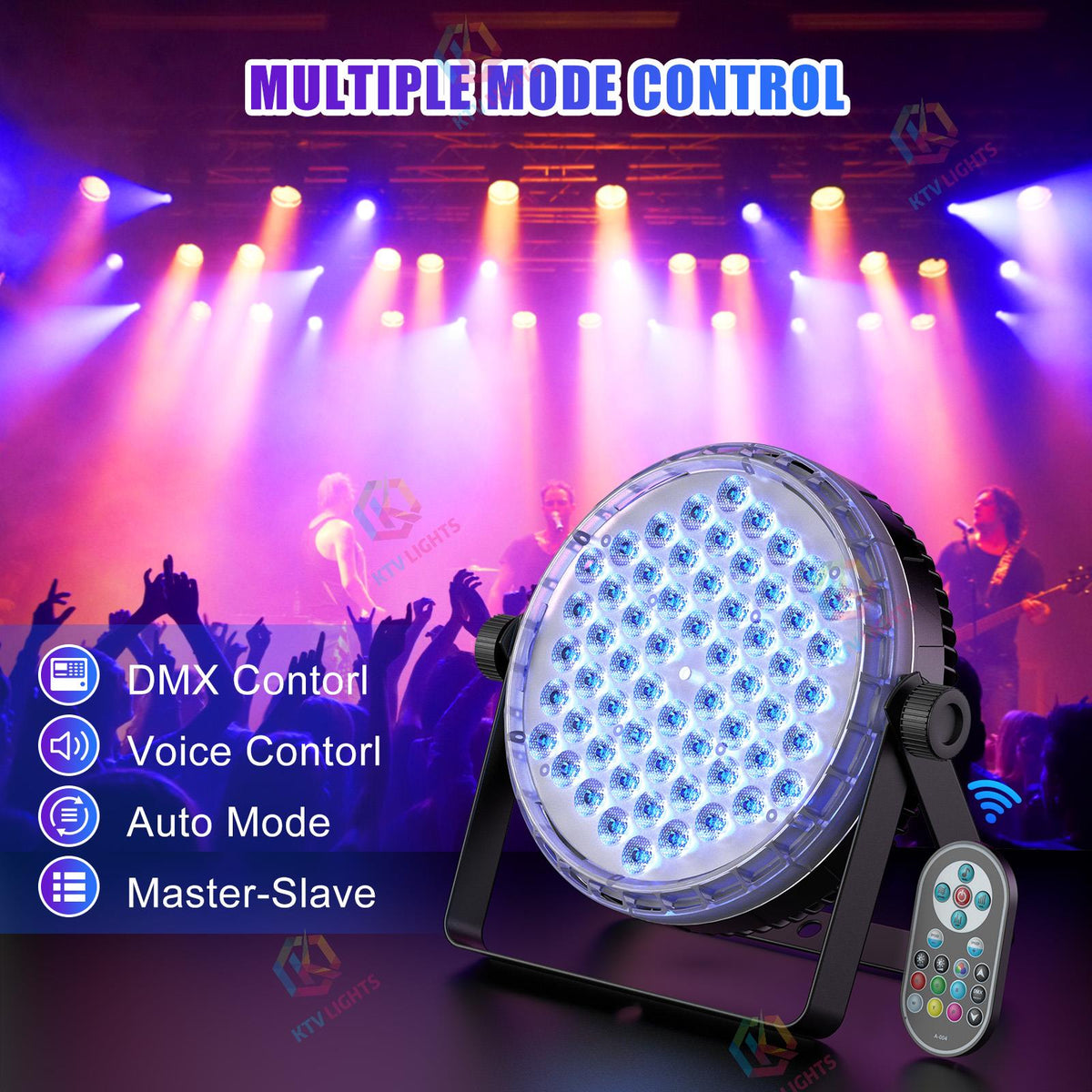 KTVLIGHTS 120W 60-LED RGBW 4-in-1 Stage Light-P62