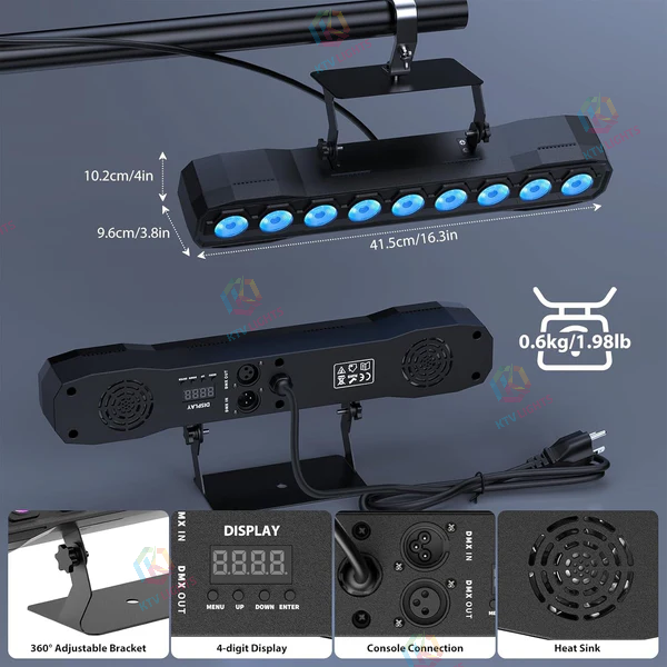 KTVLIGHTS 60W RGBW LED Wall Washer Light for Stage & DJ-X6
