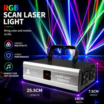 KTVLIGHTS 2W–3W RGB Animation Scanning Laser Light for DJ Stages-A6