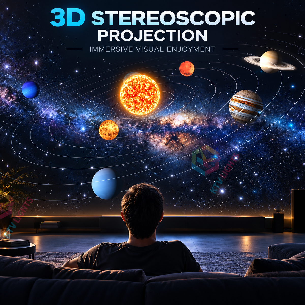 KTVLIGHTS 3D Galaxy Projector with 60 Dynamic Animations-S51