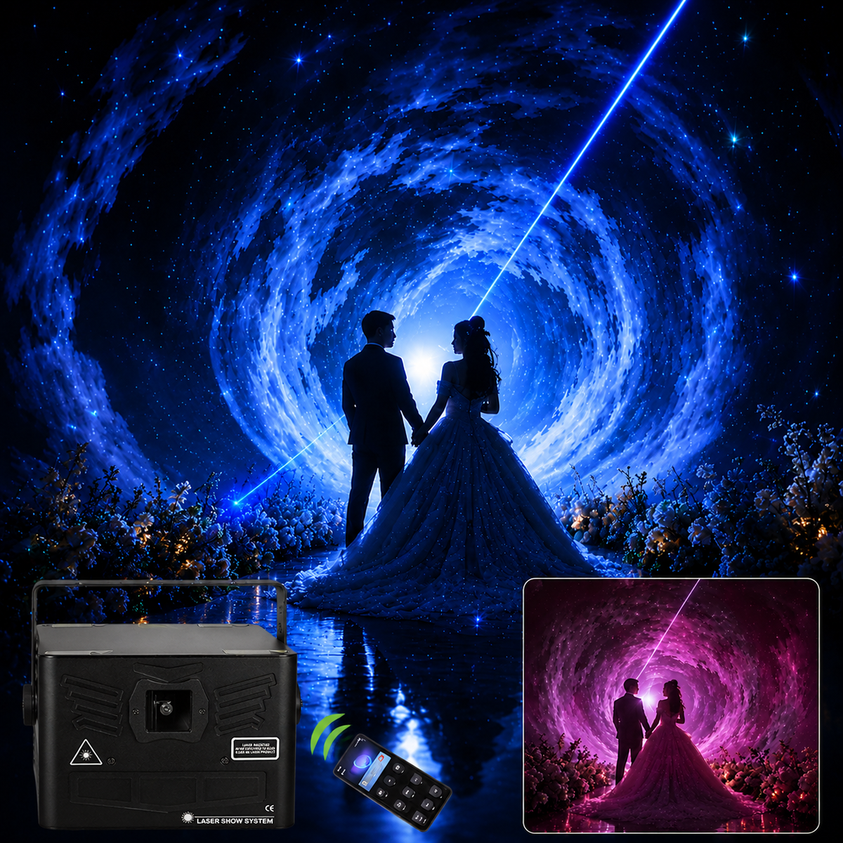 KTVLIGHTS APP Animation Laser Light with Custom Logo & Text Projection-A3