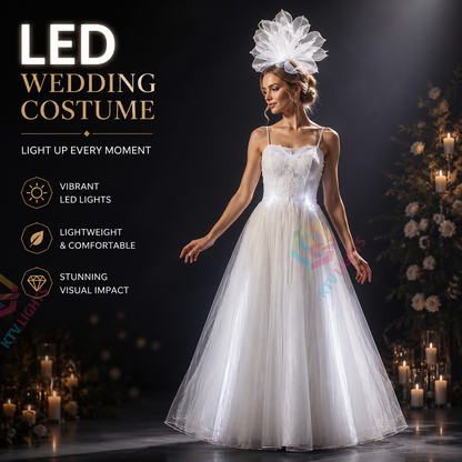 KTVLIGHTS Full Color LED Wedding Dress with Light Up Effects - M16