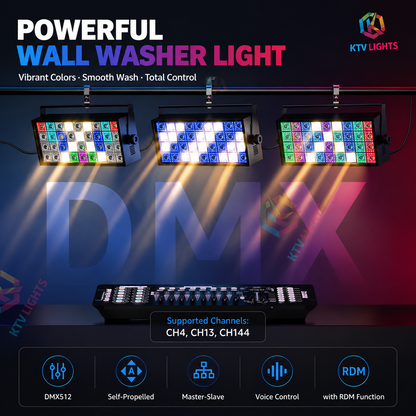 KTVLIGHTS 200W RGBW LED Stage Wall Washer Light-X15