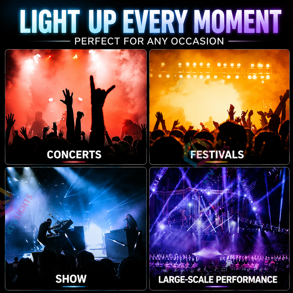 KTVLIGHTS 6x10W RGBW 4-in-1 Waterproof LED PAR Light-P17