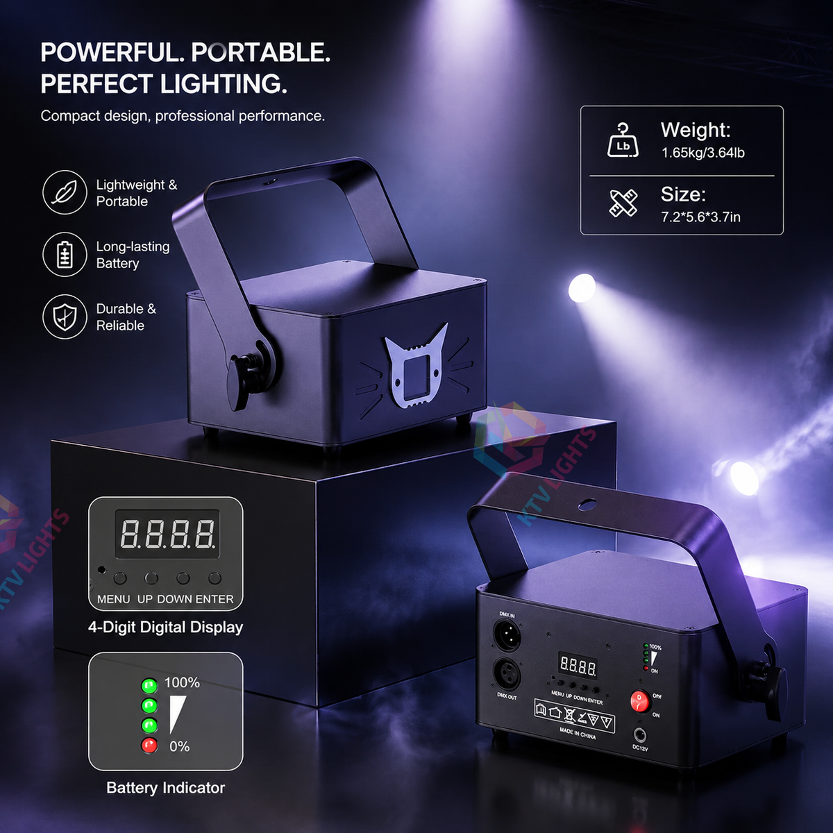 KTVLIGHTS RGB 3D Animated Laser Light DJ Stage Party Projector - A34