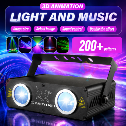 KTVLIGHTS RGB 3D Animation Laser Light – DJ Stage Effects – DMX512- A28
