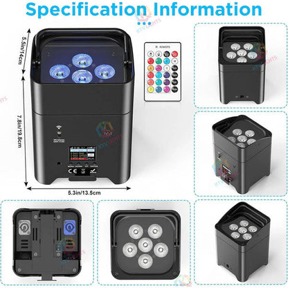 KTVLIGHTS 6x18W RGBWA UV LED Wash Stage Light-P53
